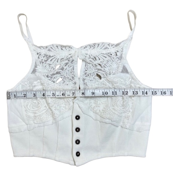 Free People Have My Heart Cropped White Top‎ Size Medium Women - Picture 12 of 14